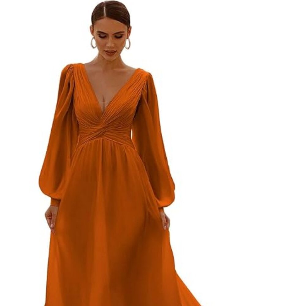 Ruched Chiffon Formal Evening Party Gown